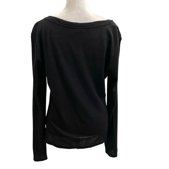 Sussan Wool Blend Lightweight Pullover Long Sleeve Sweater Top Black size Medium - Picture 3 of 6